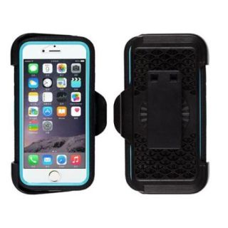 Insten Hard Hybrid Shockproof Rubber Silicone Case w/Holster/Installed For iPhone 6 Plus / 6s Plus   Black