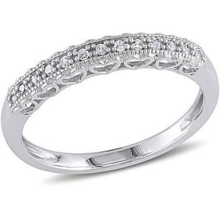 Miabella Diamond Accent 10kt White Gold Semi Eternity Anniversary Ring