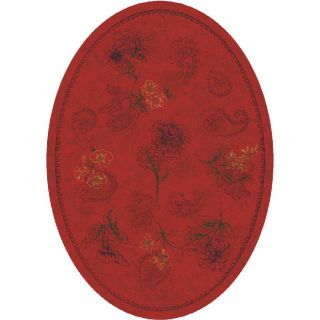 Milliken Vintage Oval Red Transitional Tufted Area Rug (Common 4 ft x 6 ft; Actual 3.83 ft x 5.33 ft)