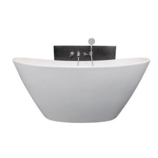 Aquatica PureScape 748G 5.25 ft. EcoMarmor Double Slipper Flatbottom Non Whirlpool Bathtub in White PureScape 748G