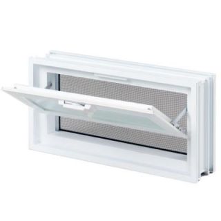 Clearly Secure 16 in. x 8 in. x 3 in. Hopper Vent for Glass Block Windows HV168A