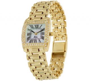 As Is Vicence Square Case 4/10 cttw Diamond Panther Link Watch, 14K —