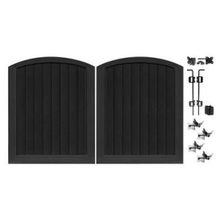 Veranda Pro Series 5 ft. W x 6 ft. H Black Vinyl Anaheim Privacy Double Drive Through Arched Fence Gate 153655