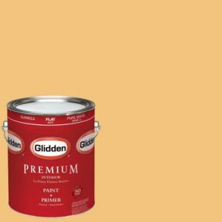 Glidden Premium 1 gal. #HDGY07 Prairie Grass Gold Flat Latex Interior Paint with Primer HDGY07P 01F