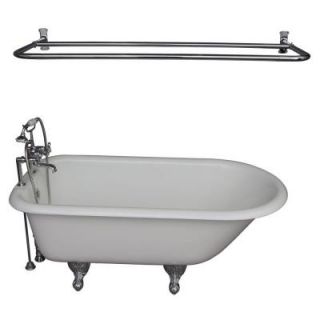 Barclay Products 5.6 ft. Cast Iron Roll Top Bathtub Kit in White with Polished Chrome Accessories TKCTR7H67 CP6