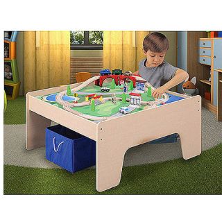 Wooden Activity Table with 45 Piece Train Set & Storage Bin Only At