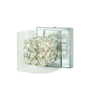 Home Decorators Collection Crystal Cube 1 Light Polished Chrome Vanity Light 1001220878