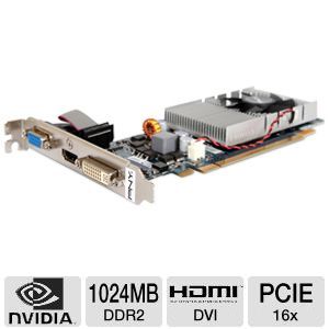 PNY VCGGT2201XPB GeForce GT 220 Video Card   1024MB DDR2, PCI Express 2.0, DVI, HDMI, VGA; Includes Bonus Movie  with Purchase