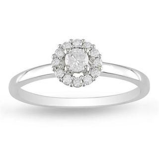 Miadora Sterling Silver 1/4ct TDW Diamond Promise style Ring (H I, I2