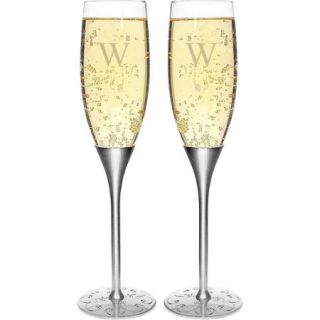 Personalized Silver Parisian Romance Champagne Flutes Q