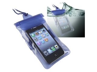 Insten Blue Waterproof Bag Case Skin And In Car Charger Compatible With iPhone 5 / 5s / 5c 4s 3GS 908879