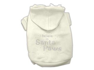 I Believe in Santa Paws Dog Hoodie Cream/Small