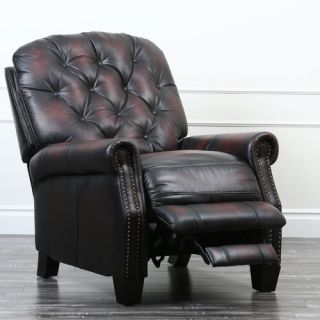Abbyson Living Camden Hand Rubbed Top Grain Leather Pushback Recliner