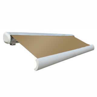 Awntech 288 in Wide x 122 in Projection Tan Solid Slope Patio Retractable Remote Control Awning