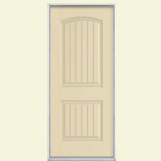 Masonite 32 in. x 80 in. Cheyenne 2 Panel Painted Smooth Fiberglass Prehung Front Door with No Brickmold 43193