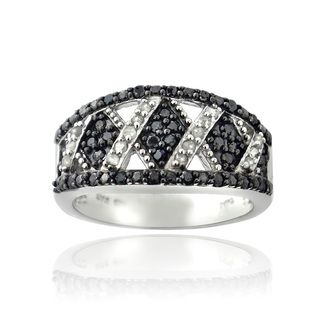 DB Designs 1/2ct TDW Black and White Diamond X Design Ring   17397911