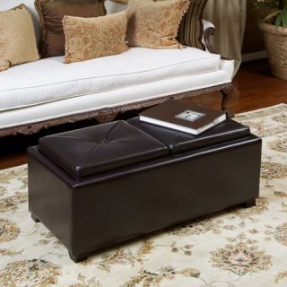 Home Loft Concept Powell Leather Tray Ottoman