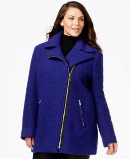 Calvin Klein Plus Size Asymmetrical Zip Wool Coat   Coats   Women