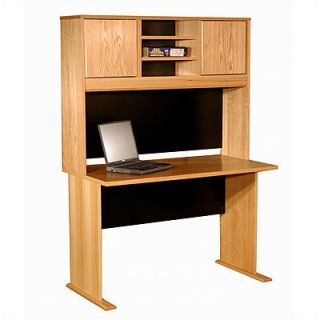 Modular Real Oak Wood Veneer Standard Desk Shell with Hutch