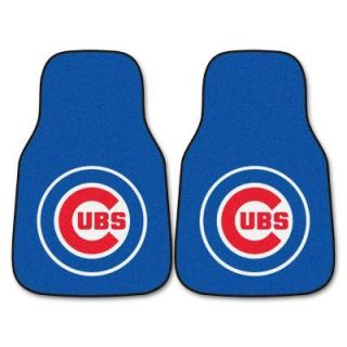 FANMATS Chicago Cubs 18 in. x 27 in. 2 Piece Carpeted Car Mat Set 6466