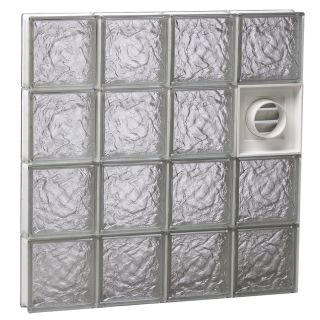 REDI2SET Ice Glass Pattern Frameless Replacement Glass Block Window (Rough Opening 20 in x 28 in; Actual 19.25 in x 27 in)