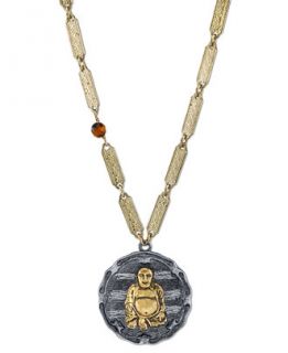 Gold Tone Sitting Buddha Pendant Necklace   Jewelry & Watches