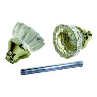 First Watch Security Polished Brass Glass Knob Set with Spindle 1140