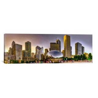 iCanvas Chicago Panoramic Skyline Cityscape (Sunset) Photographic Print on Canvas