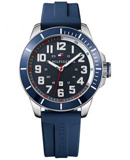 Tommy Hilfiger Mens Navy Silicone Strap Watch 48mm 1791069   Watches