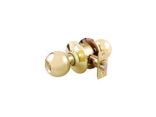 Guard, 1997, Polished Brass US3, Always Locked Vestibule Storeroom, Commercial Cylindrical Ball Knob, Lock Set Lockset