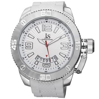 Joshua & Sons Bold Japanese quartz Date Etched Sunray Dial PU Strap