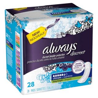 Always Discreet Ultra Thin Absorbency Long Length Incontinence Pads