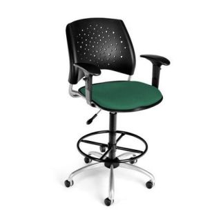 OFM Height Adjustable Swivel Stool with Lumbar Support