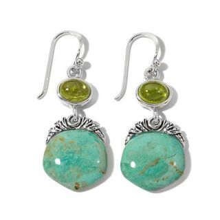 Studio Barse Turquoise and Peridot Sterling Silver Drop Earrings   7814699