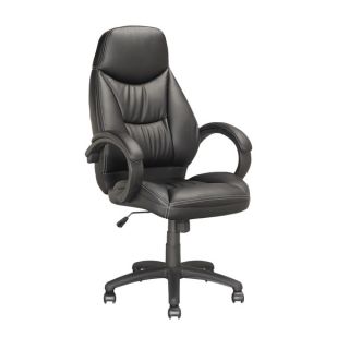 CorLiving LOF 508 O Executive Office Chair in Black Leatherette