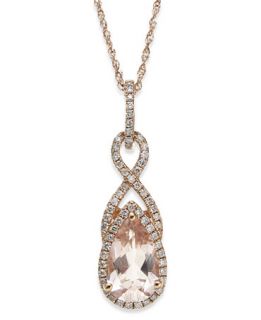 Morganite (1 1/10 ct. t.w.) and Diamond (1/5 ct. t.w.) Drop Pendant