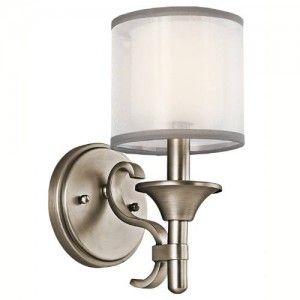 Kichler 45281AP Transitional Wall Sconce 1 Light Fixture   Antique Pewter (Open Box Item)