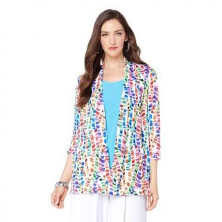 Slinky® Brand 3/4 Sleeve Printed Jacket with Pockets   7822642