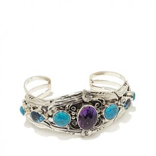 Chaco Canyon Couture Amethyst, Kingman Turquoise and Swiss Blue Topaz Sterling    7695936