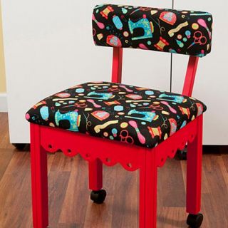 Arrow Sewing Chair with Seat Storage   Red/White   7977487
