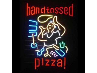HOZER Professional Pizza Design Decorate Neon Light Sign Store Display Beer Bar Sign Real Neon Signboard for Restaurant Convenience Store Bar Billiards Shops