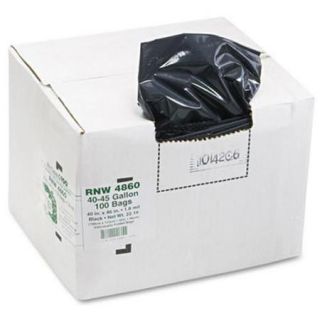 Webster Reclaim Heavy duty Recyled Can Liners   45 Gal   46" X 40"   1.80 Mil [46 Micron] Thickness   Plastic   100/carton   Black (rnw4860)