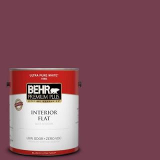 BEHR Premium Plus 1 gal. #T11 4 Blood Rose Zero VOC Flat Interior Paint 130001