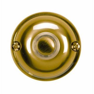 Heath Zenith Wired Polished Brass Plated LED Halo Lighted Push Button 910