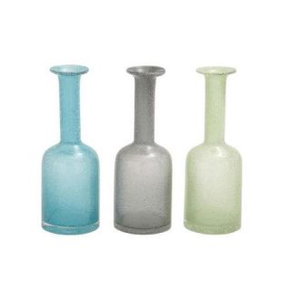 Woodland Imports Slender Glass Long Neck Vase (Set of 3)