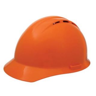 Americana 4 Point Plastic Mega Ratchet Suspension Vent Hard Hat in Hi Viz Orange 19455