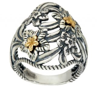 Carolyn Pollack Sterling Silver & Brass Desert Rose Ring —