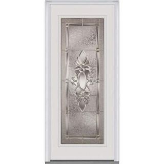 Milliken Millwork 32 in. x 80 in. Heirloom Master Decorative Glass Full Lite Primed White Steel Prehung Front Door EBC686HMN28PRLH