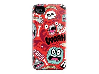 First class Case Cover For Iphone 4/4s Dual Protection Cover Monster Pattern