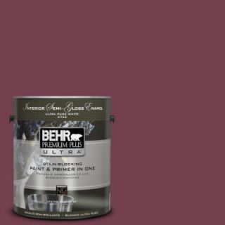 BEHR Premium Plus Ultra 1 gal. #T11 4 Blood Rose Semi Gloss Enamel Interior Paint 375301